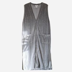 Vintage Jones New York 90s Velour Sporty Sleeveless Maxi Dress Grey Size 1X